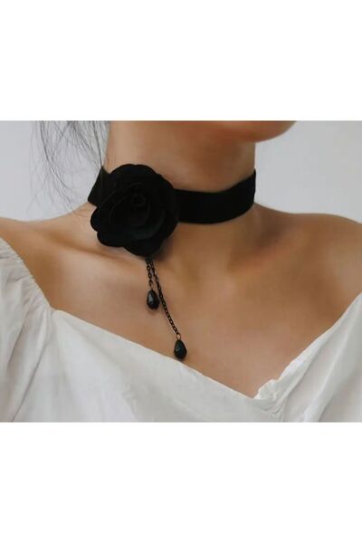 Dgt Luxury Gotik Gül Yapraklı Dantel Kolye