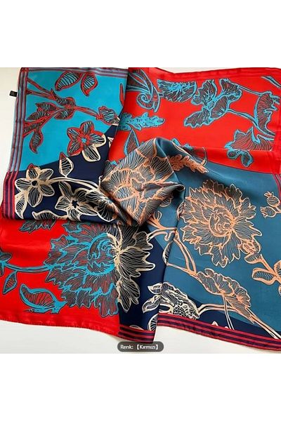 Dgt Luxury Flower Patterned, Sun, Windproof, Double Sided Printed, Shawl, Scarf, Scarf 70X70