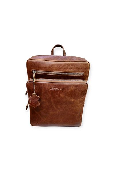 Veskemann Σακίδιο πλάτης Unisex από γνήσιο δέρμα Antique Tan
