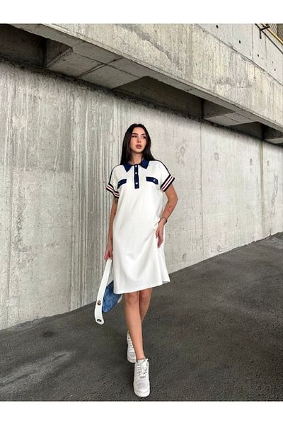 02Lady Fashion ROCHIE MODAL TESTURĂ CU GULER POLO CU BUTON CU GARNI
