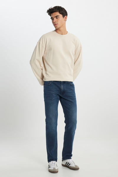 Lee Regular Fit Normal Kesim Normal Bel Düz Paça Daren Mavi Esnek Jean Denim Pantolon