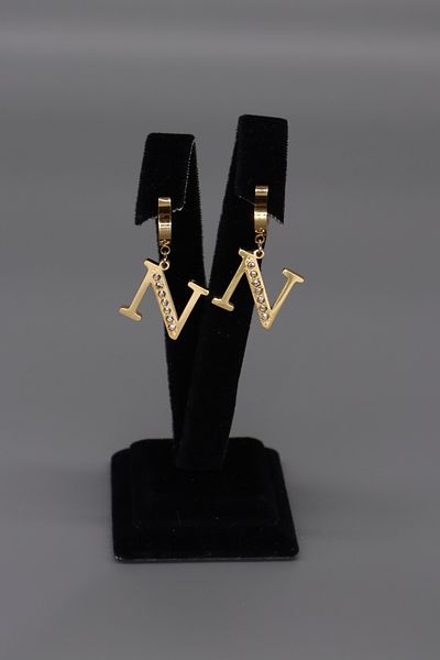 HFKY Steel Letter Earrings - Hfky25