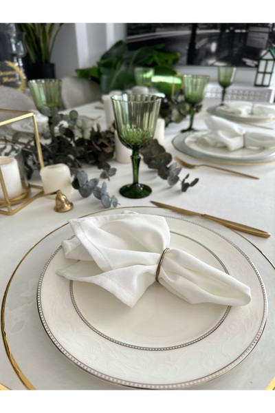 Decamor home 6 Pieces of Velvet Textured Carefree White Napkins