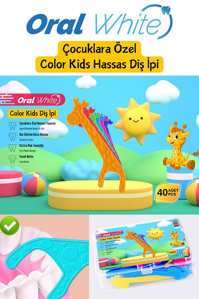 Oral White Color Kids Special Sensitive Dental Floss for Children