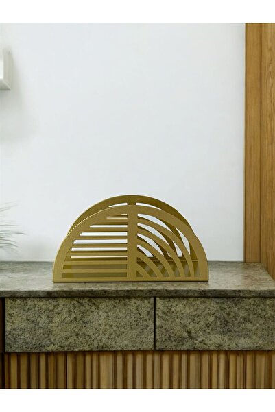 Decoramo Home Peçetelik Metal Peçetelik Gold Peçetelik Masaüstü Peçetelik Ova...