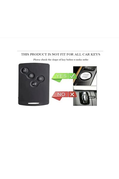 emii auto spare parts For Renault Clio Megane Captur Koleos Duster Key Case - Black/Red Keyless Start Compatible