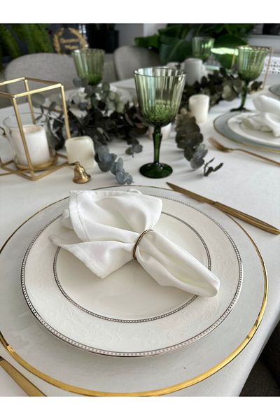 Decamor home 6-Piece Velvet Textured Carefree White