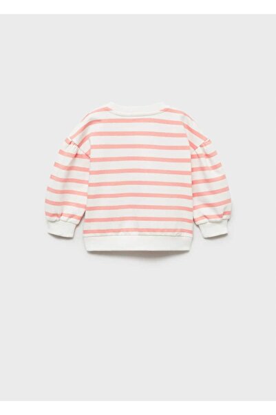 MANGO Baby İşleme detaylı çizgili sweatshirt