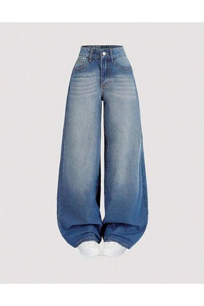 DENOKMODA Y2K Trend Baggy Pocket Jeans