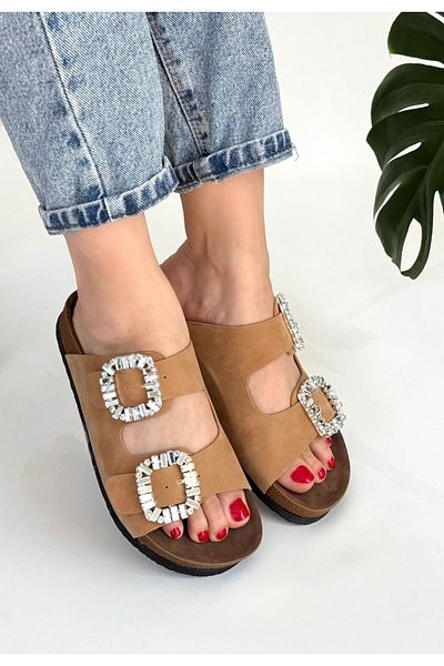 BESKAR Παντόφλες Nool Camel Nubuck