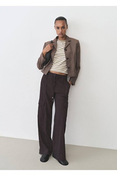 MANGO Woman Ριγέ κοντομάνικο μπλουζάκι