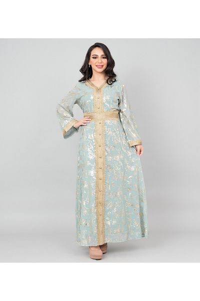 IKKXA Lace Printed Modern Jalabiya