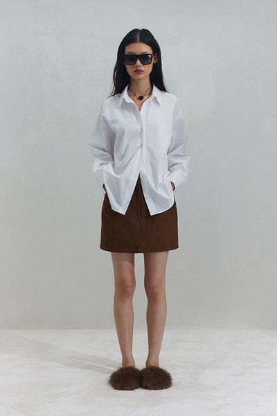Suud Collection Cămașă de bază albă oversize