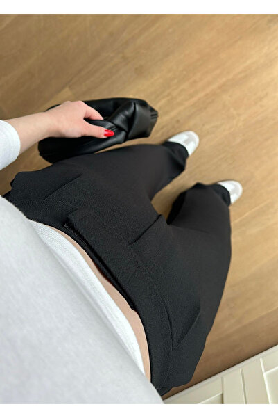 Livik Tess Women's Lycra Velcro Closure Black Palazzo Trousers