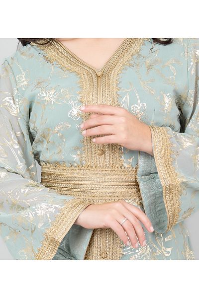 IKKXA Lace Printed Modern Jalabiya