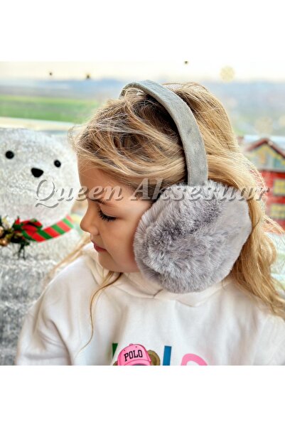 QUEEN AKSESUAR ithal kürklü tüylü peluş katlanır kulaklık kadın çocuk kar kul...