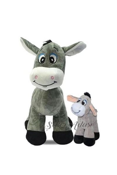 Şeker Adası Double Donkey with Toy Plush Puppy 28 cm and Sipa 15 cm
