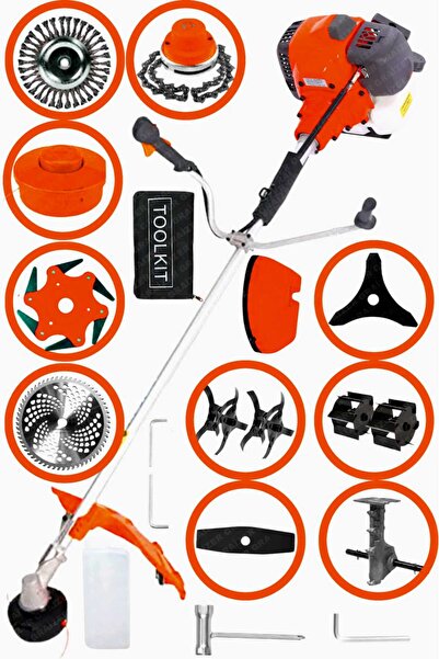 Graizer 11 In 1 Setli Yan Tipi Benzinli Motorlu Ot Çalı Tırpanı Çim Biçme Mak...