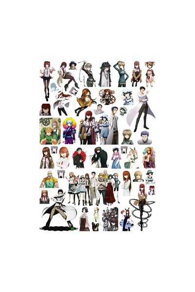 Ororabutik Σετ αυτοκόλλητων Anime Steins Gate 46 τμχ - Σετ αυτοκόλλητων Scrapbook Bullet Journal