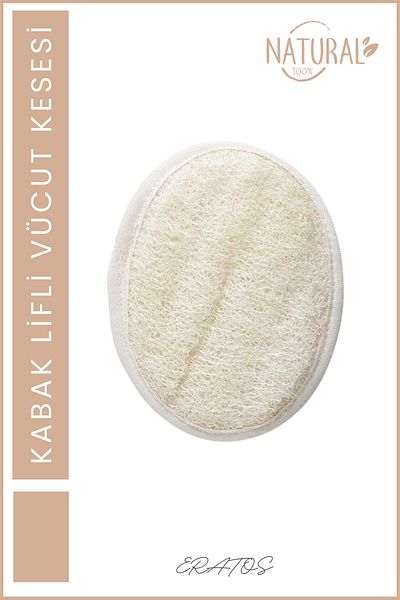 ERATOS Oval Body Washcloth with Pumpkin Natural Bath Loofah - Wracked - Anti-Cellulite and Acne