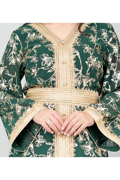 IKKXA Lace Printed Modern Jalabiya