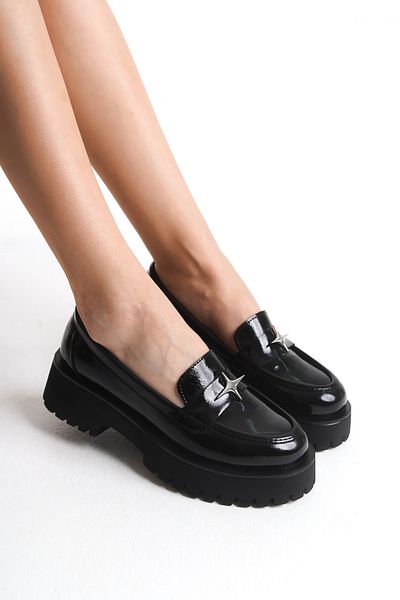 MARSEDO Mons Black Loafer - Χοντρή οδοντωτή σόλα, Casual παπούτσια