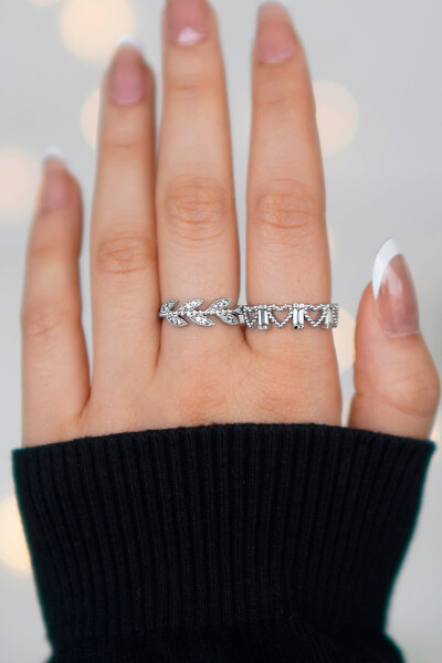 TREND COLLECTİON حجر الزركون أنيق قابل للتعديل على شكل قلب وتاج موديل 2 خاتم ...