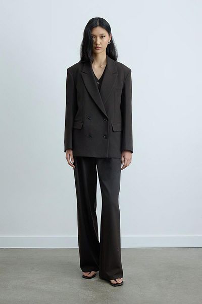 Suud Collection Горчиво кафяво яке с двуредно сако Janet