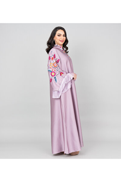 IKKXA Shimmer Detail Sleeves Embroidered Jalabiya