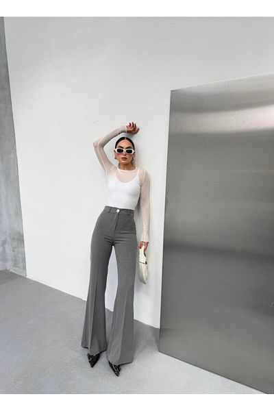 leyla sanat sanata yeni bir bakış açısı Leyla Art a New Perspective on Art 230 Gr Poly Viscose Full Lycra Flare Leg Pants