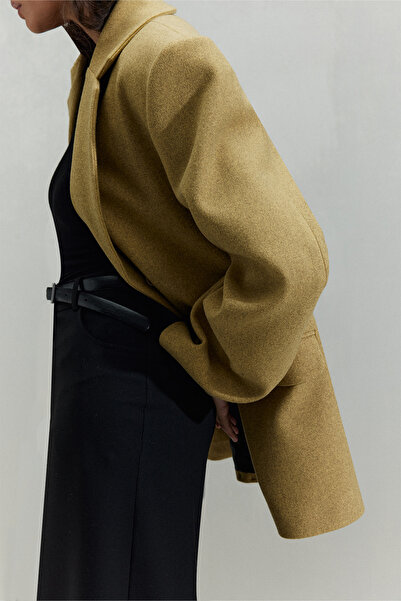 Suud Collection Yellow Gina Stamped Long Jacket