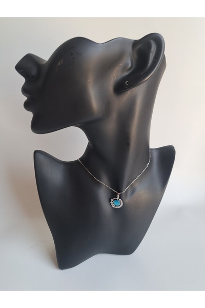 BHR AKSESUAR Gümüş Zirkon Taşlı Yıldızlı Mavi Gezegen Kolye