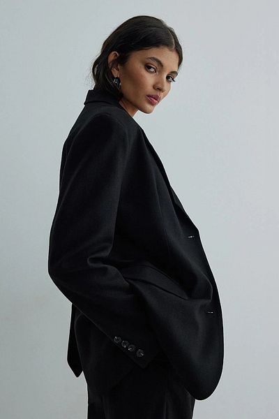 Suud Collection Gabriel Linen Black Blazer Jacket