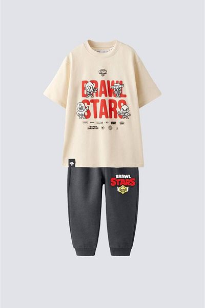 KidsSel New Season Brawl Stars Printed Cotton Boys' Bottom Suit