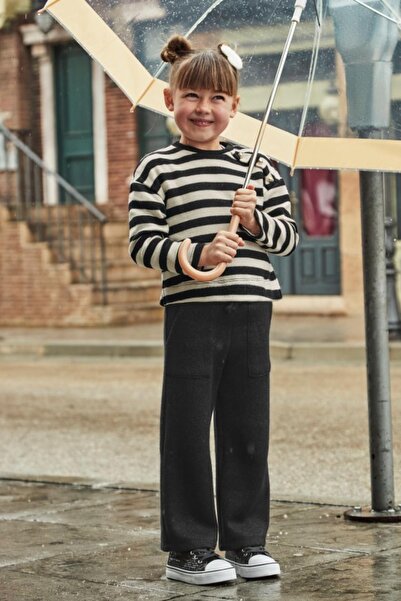 MAYORAL Κοριτσίστικο ριγέ σετ σε μαύρο χρώμα