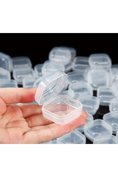 ENEX 5Pcs Transparent Mini Plastic Gold Jewelry Gem Necklace Ring Earrings Storage Box with Lid