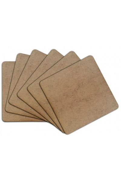 Rapithwin Wooden Sheet 10X10 Cm, 3 mm Raw Mdf Cardboard 20 Pcs