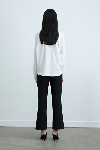 Suud Collection Ecru Dune Oversize Cuffed T-Shirt