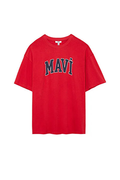 Mavi Oversize One Size Red Women's T-Shirt