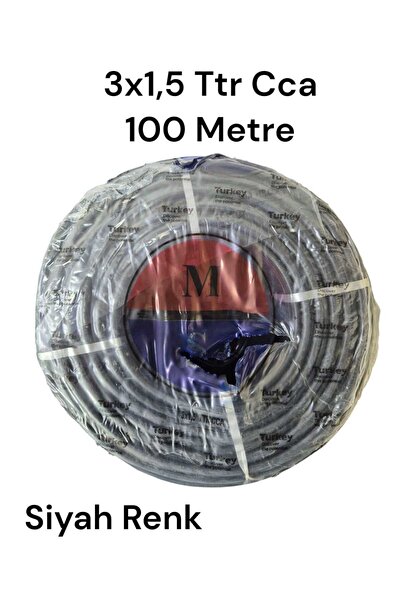 Ms 3X1.5 Ttr Cca Kablo Siyah 100 Metre