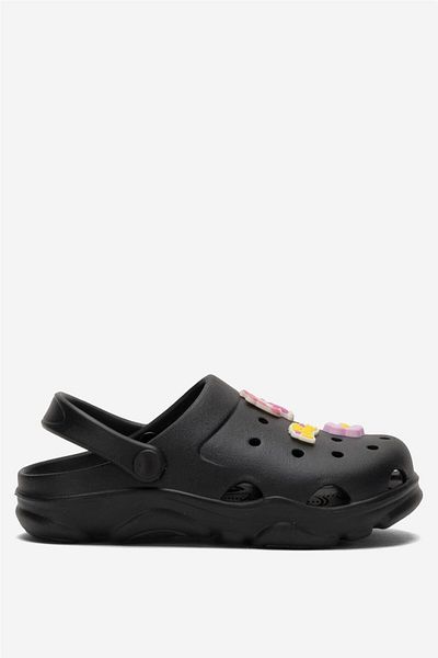 Liger Black Children's Slippers - Non-Slip Sole, for Sea, Beach and Pool