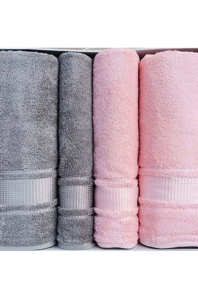 Özdilek Best Bath Set, Σετ Πετσέτες Μπάνιου (ΜΕΓΑΛΟ ΜΕΓΕΘΟΣ)-χρωματιστής Ασημί A.mercan