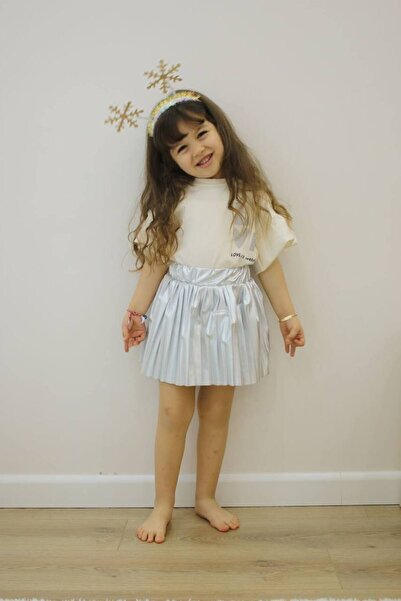 JELİBOOM Kız Çocuk Piliseli Neon Etekli Love Takım