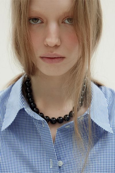 Suud Collection Cămașă oversize Sortie Blue Gingham