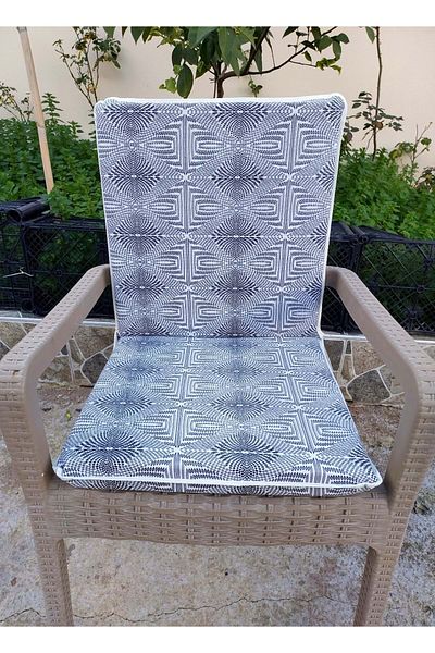 Mandaş 4Pcs Commander Backrest Chair Cushion, Extra Thick (Thickness 5cm)-Dot Black White