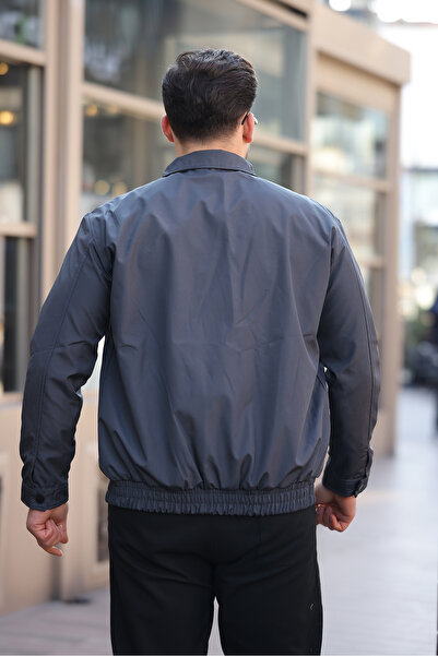 gm giyimarket Мъжко водоустойчиво и ветроустойчиво палто с ежедневна кройка и еластична талия, подплатено със сезонни елементи