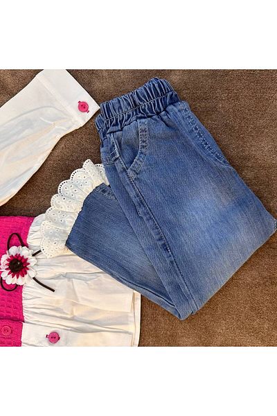 SNSA MODA Girl's Set with Ruffles and Lace Top and Bottom Set (It Is Recommended to Buy One Size Larger)