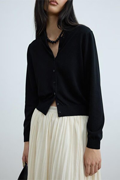 Suud Collection Black Lea Knitwear Cardigan