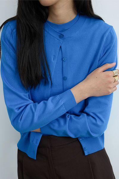 Suud Collection Cardigan de tricotaj Lea albastru