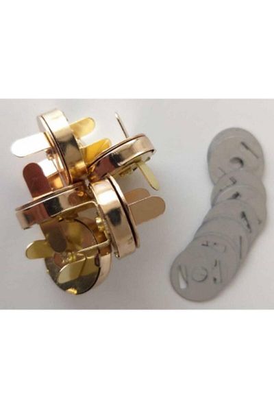 Flea Market Magnetic Snap Fastener for Knitted Bag Light Gold 25 Pack